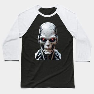 Killer Cyborg Head Baseball T-Shirt